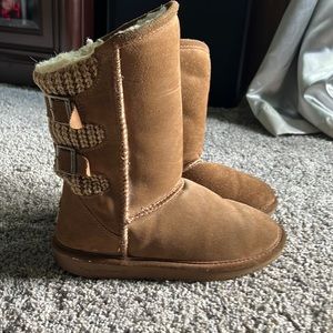 Bearpaws Boshi girls brown suede knit boots